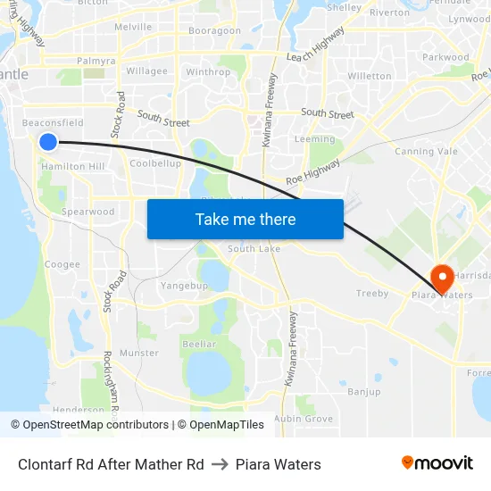 Clontarf Rd After Mather Rd to Piara Waters map
