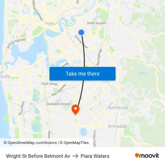 Wright St Before Belmont Av to Piara Waters map