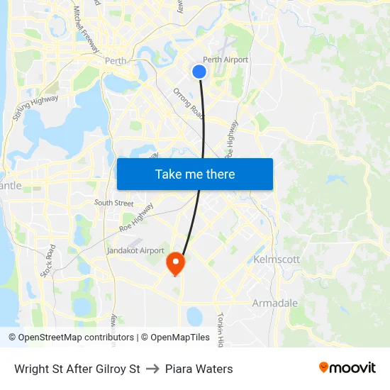 Wright St After Gilroy St to Piara Waters map