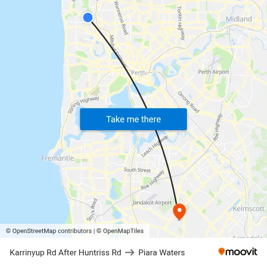 Karrinyup Rd After Huntriss Rd to Piara Waters map