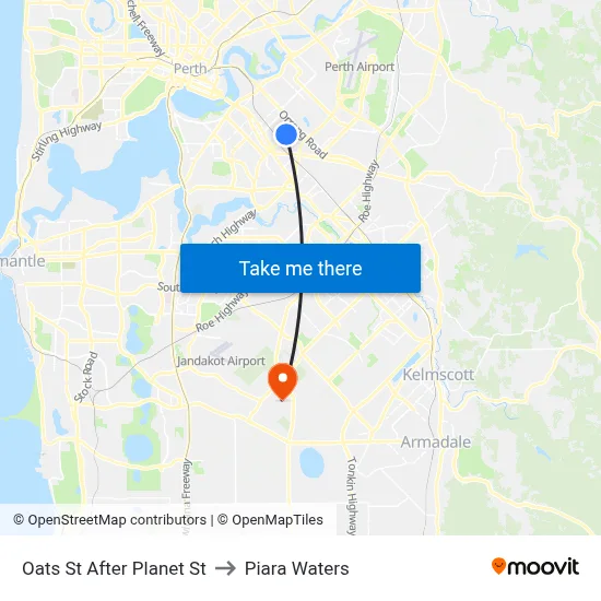 Oats St After Planet St to Piara Waters map