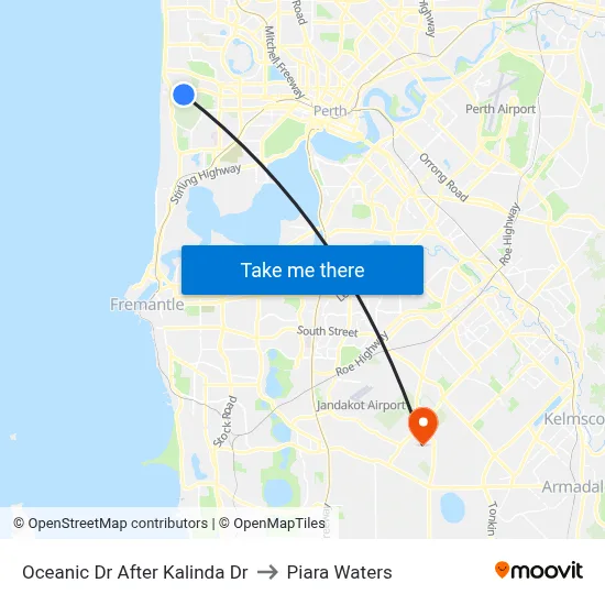 Oceanic Dr After Kalinda Dr to Piara Waters map