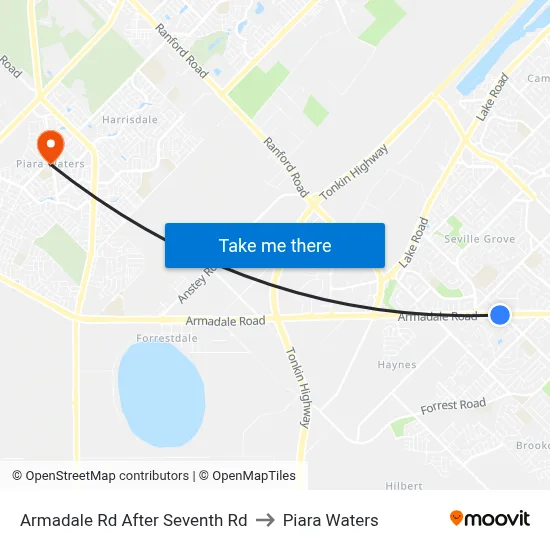 Armadale Rd After Seventh Rd to Piara Waters map