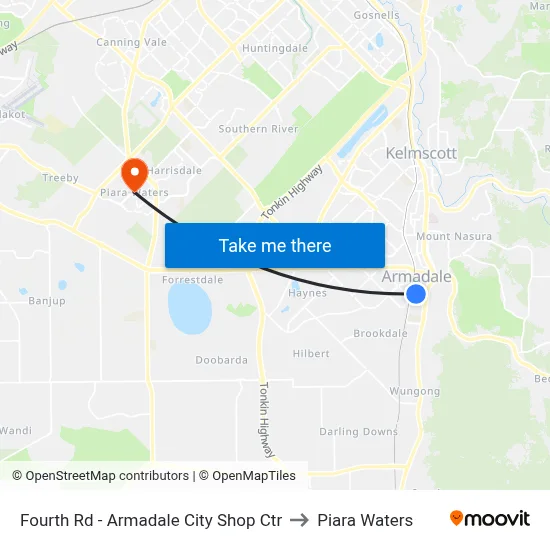Fourth Rd - Armadale City Shop Ctr to Piara Waters map