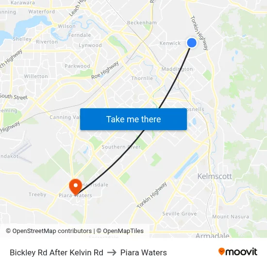 Bickley Rd After Kelvin Rd to Piara Waters map