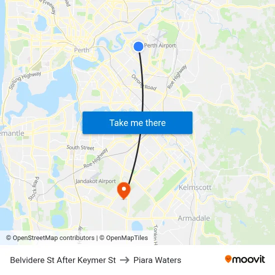 Belvidere St After Keymer St to Piara Waters map