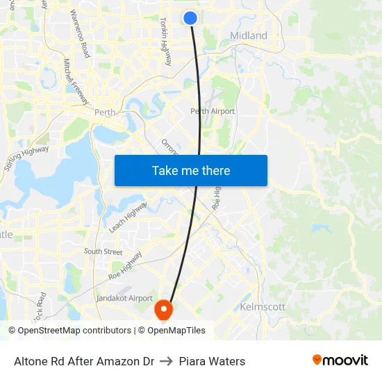 Altone Rd After Amazon Dr to Piara Waters map