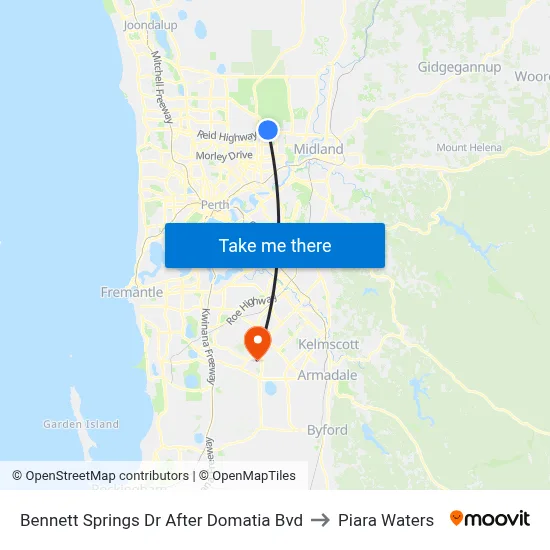 Bennett Springs Dr After Domatia Bvd to Piara Waters map