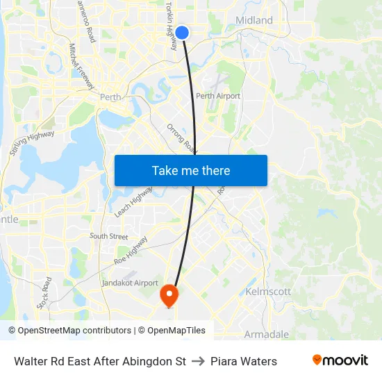 Walter Rd East After Abingdon St to Piara Waters map