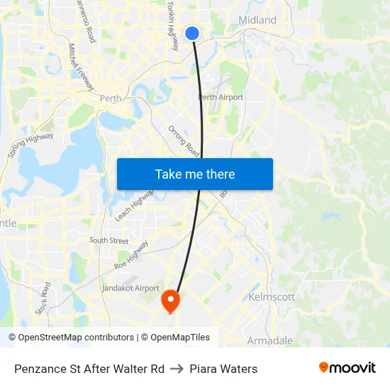 Penzance St After Walter Rd to Piara Waters map
