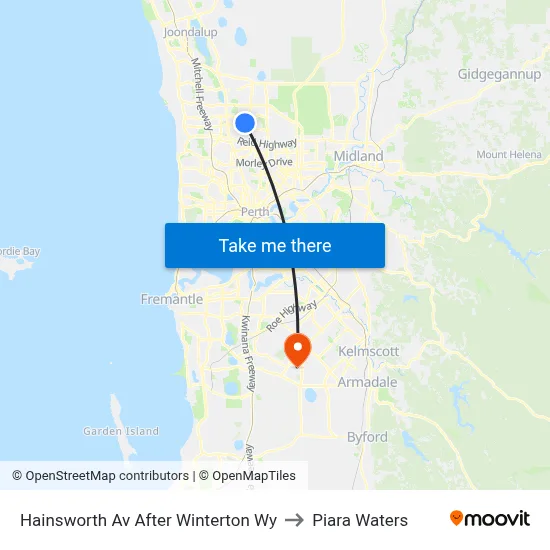 Hainsworth Av After Winterton Wy to Piara Waters map