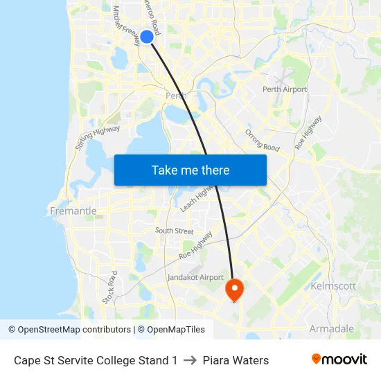 Cape St Servite College Stand 1 to Piara Waters map
