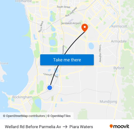 Wellard Rd Before Parmelia Av to Piara Waters map