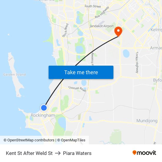 Kent St After Weld St to Piara Waters map