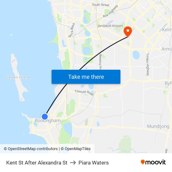 Kent St After Alexandra St to Piara Waters map