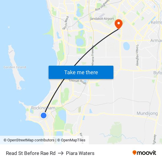 Read St Before Rae Rd to Piara Waters map