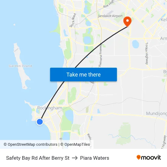 Safety Bay Rd After Berry St to Piara Waters map