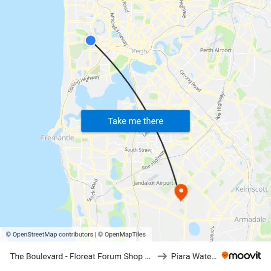 The Boulevard  - Floreat Forum Shop Ctr to Piara Waters map