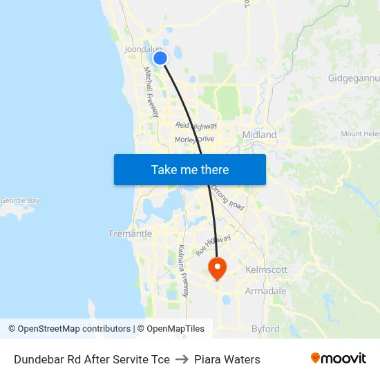 Dundebar Rd After Servite Tce to Piara Waters map
