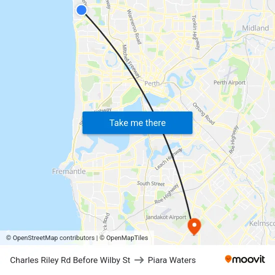 Charles Riley Rd Before Wilby St to Piara Waters map