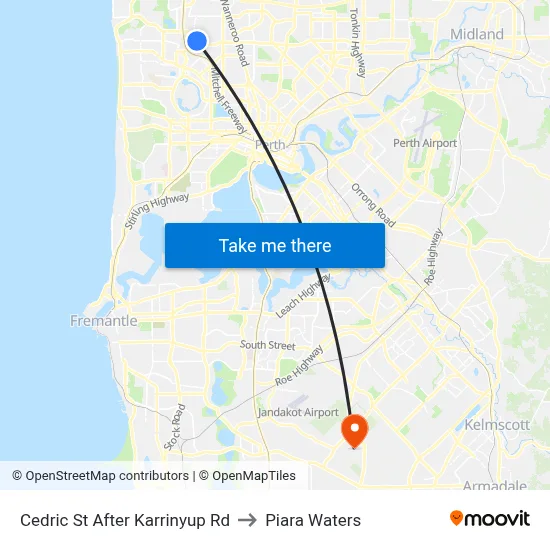 Cedric St After Karrinyup Rd to Piara Waters map