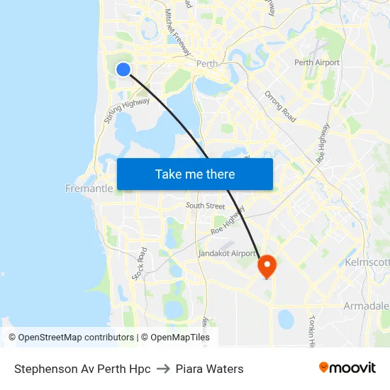 Stephenson Av Perth Hpc to Piara Waters map