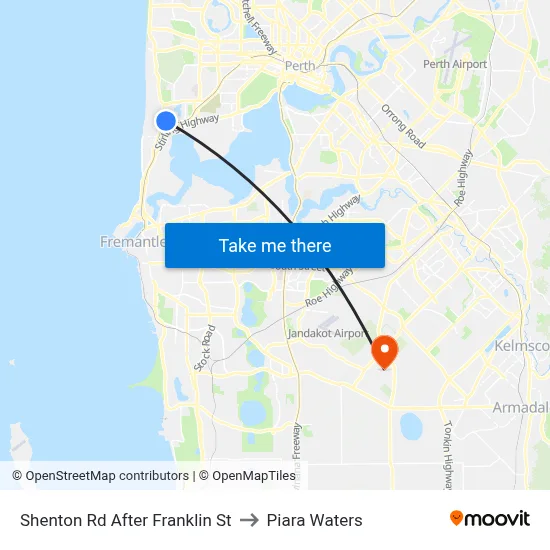 Shenton Rd After Franklin St to Piara Waters map