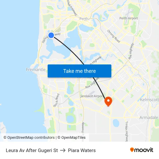 Leura Av After Gugeri St to Piara Waters map