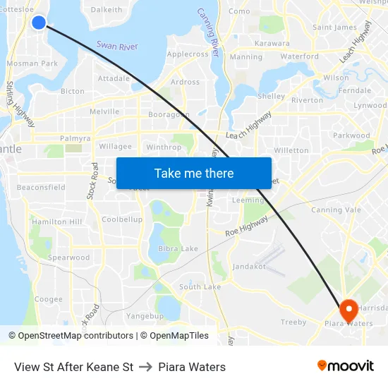 View St After Keane St to Piara Waters map