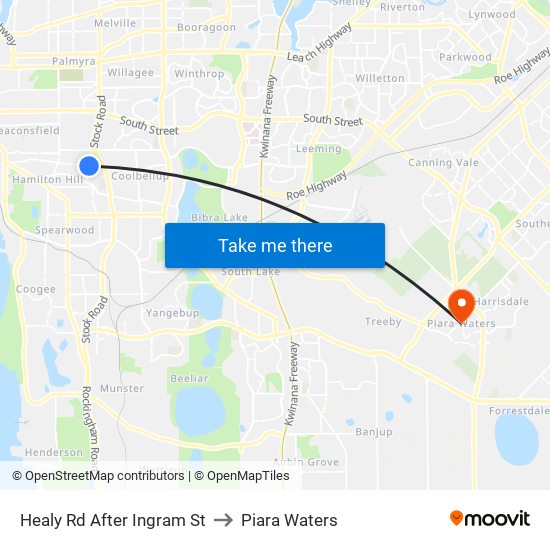 Healy Rd After Ingram St to Piara Waters map