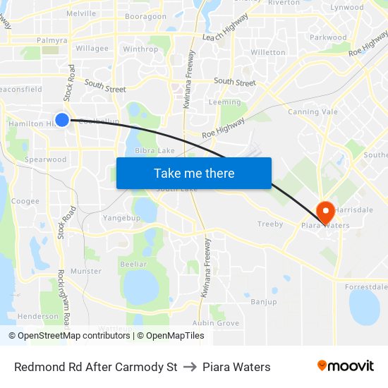 Redmond Rd After Carmody St to Piara Waters map