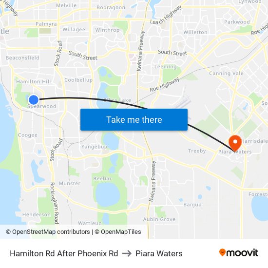 Hamilton Rd After Phoenix Rd to Piara Waters map