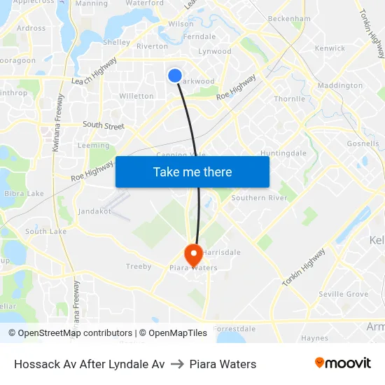 Hossack Av After Lyndale Av to Piara Waters map