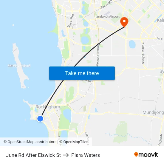 June Rd After Elswick St to Piara Waters map