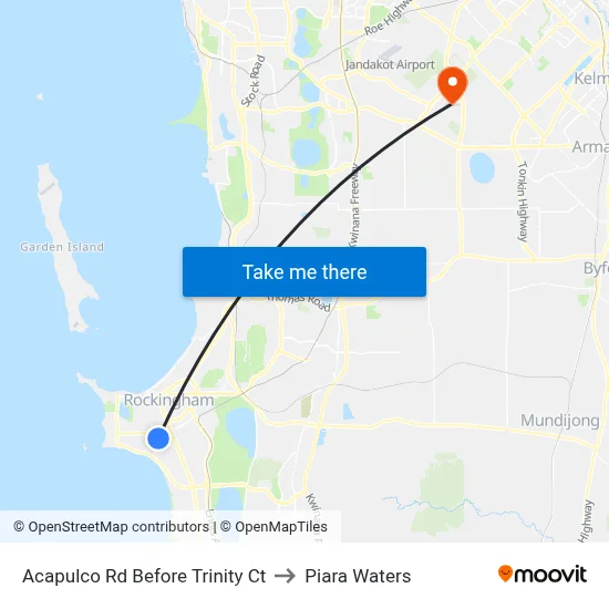 Acapulco Rd Before Trinity Ct to Piara Waters map