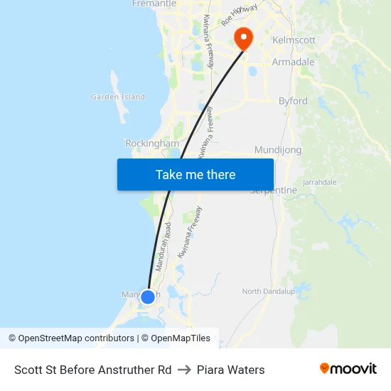 Scott St Before Anstruther Rd to Piara Waters map