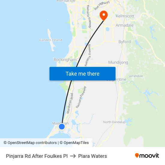 Pinjarra Rd After Foulkes Pl to Piara Waters map