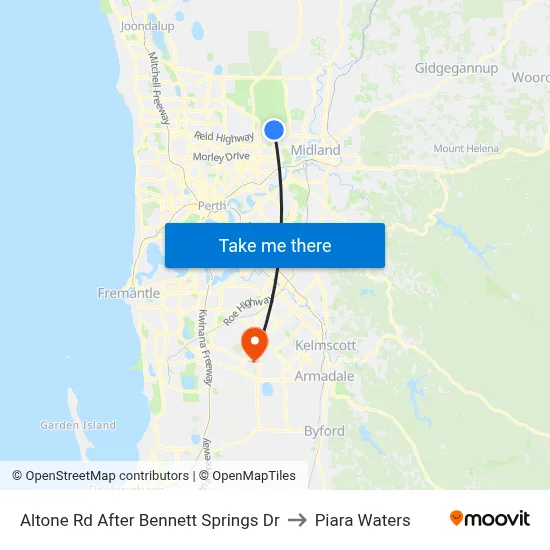 Altone Rd After Bennett Springs Dr to Piara Waters map