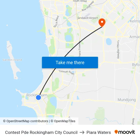 Contest Pde Rockingham City Council to Piara Waters map