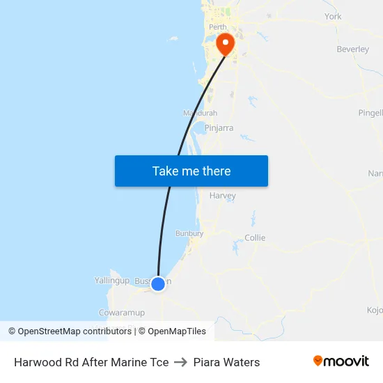 Harwood Rd After Marine Tce to Piara Waters map