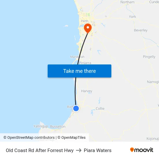 Old Coast Rd After Forrest Hwy to Piara Waters map