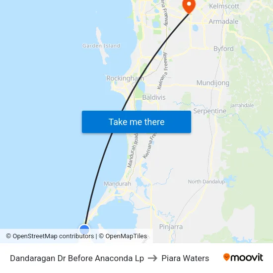 Dandaragan Dr Before Anaconda Lp to Piara Waters map