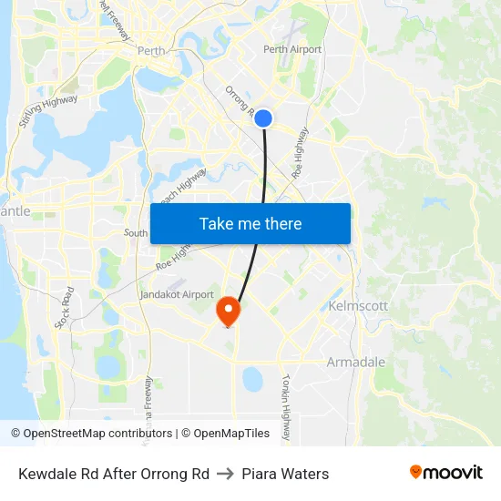 Kewdale Rd After Orrong Rd to Piara Waters map