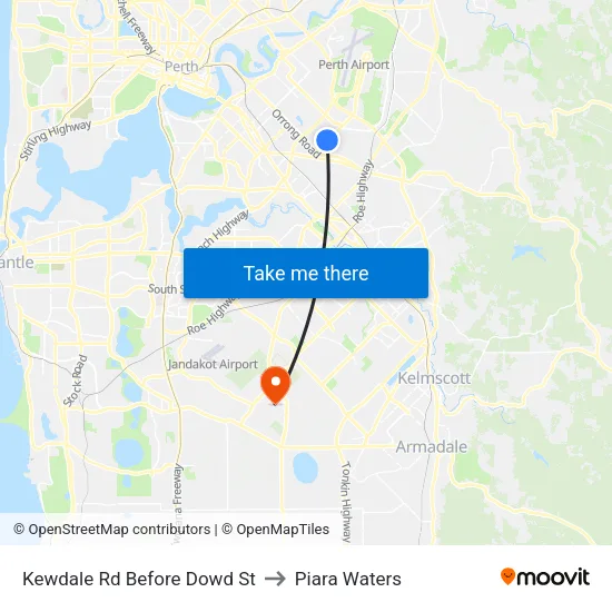 Kewdale Rd Before Dowd St to Piara Waters map