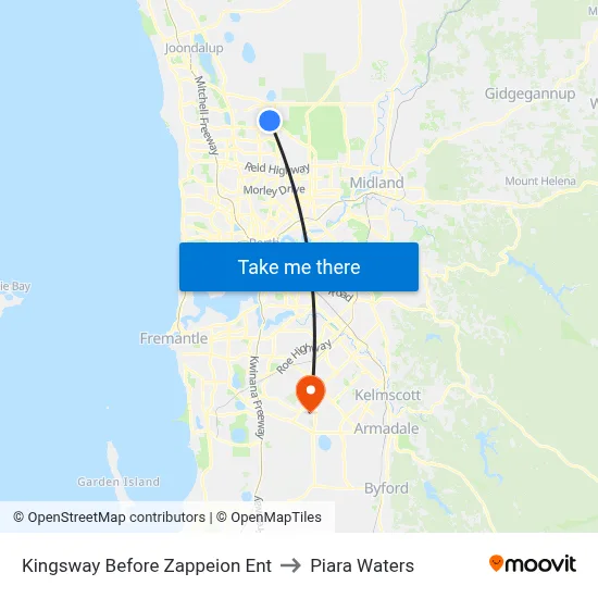 Kingsway  Before Zappeion Ent to Piara Waters map
