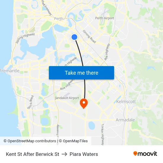 Kent St After Berwick St to Piara Waters map