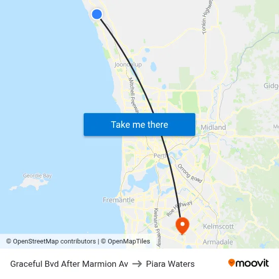 Graceful Bvd After Marmion Av to Piara Waters map