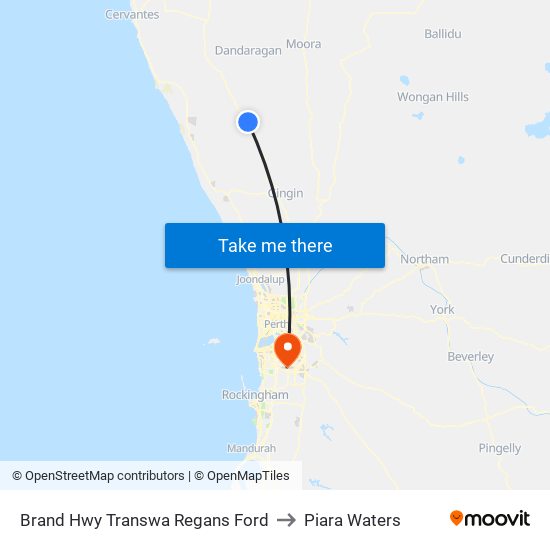 Brand Hwy Transwa Regans Ford to Piara Waters map