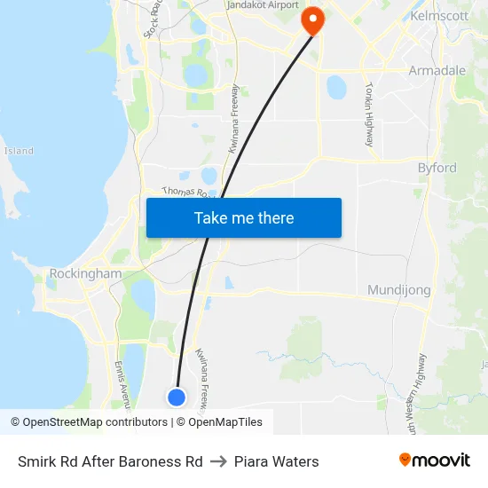 Smirk Rd After Baroness Rd to Piara Waters map