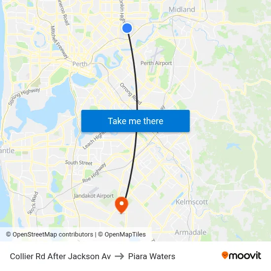 Collier Rd After Jackson Av to Piara Waters map